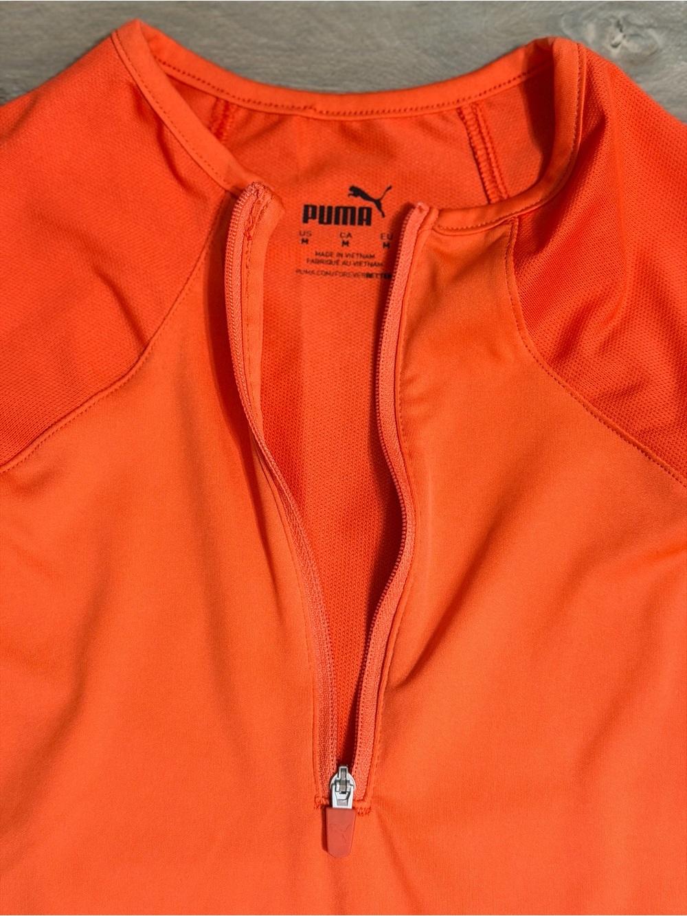 Puma Women's Long Sleeve Quarter-Zip Top in Bright Orange - Picture 3 of 10